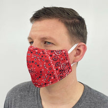 Load image into Gallery viewer, Red Bandana Face Cover