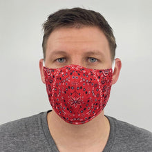 Load image into Gallery viewer, Red Bandana Face Cover