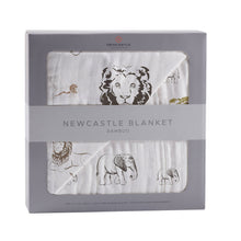 Load image into Gallery viewer, Hear Me Roar Lion and Rhinos and Elephants Newcastle Blanket
