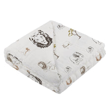 Load image into Gallery viewer, Hear Me Roar Lion and Rhinos and Elephants Newcastle Blanket
